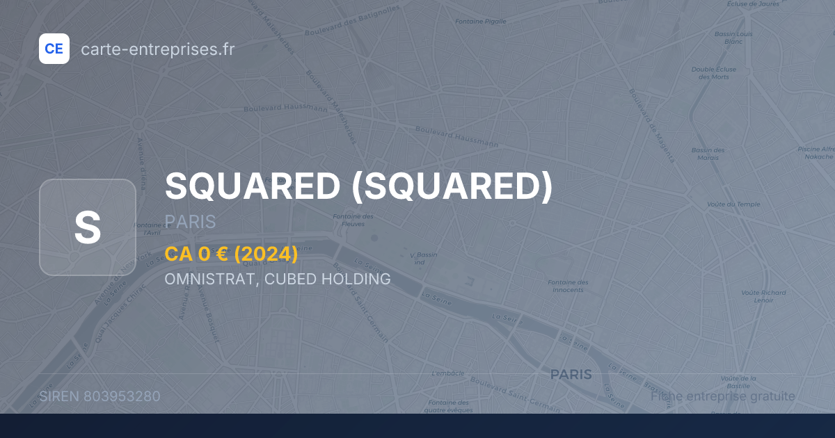 SQUARED — 803953280 — fiche entreprise