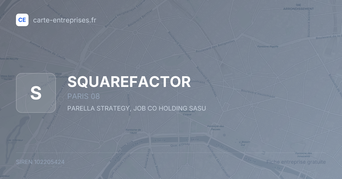 SQUAREFACTOR — 102205424 — fiche entreprise