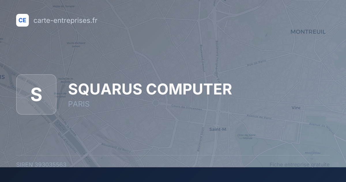 SQUARUS COMPUTER — 393035563 — fiche entreprise