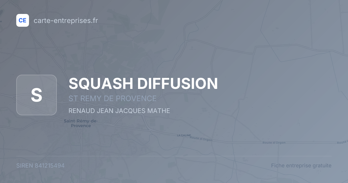 SQUASH DIFFUSION — 841215494 — fiche entreprise