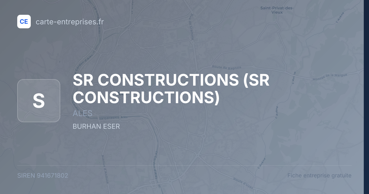 SR CONSTRUCTIONS — 941671802 — fiche entreprise