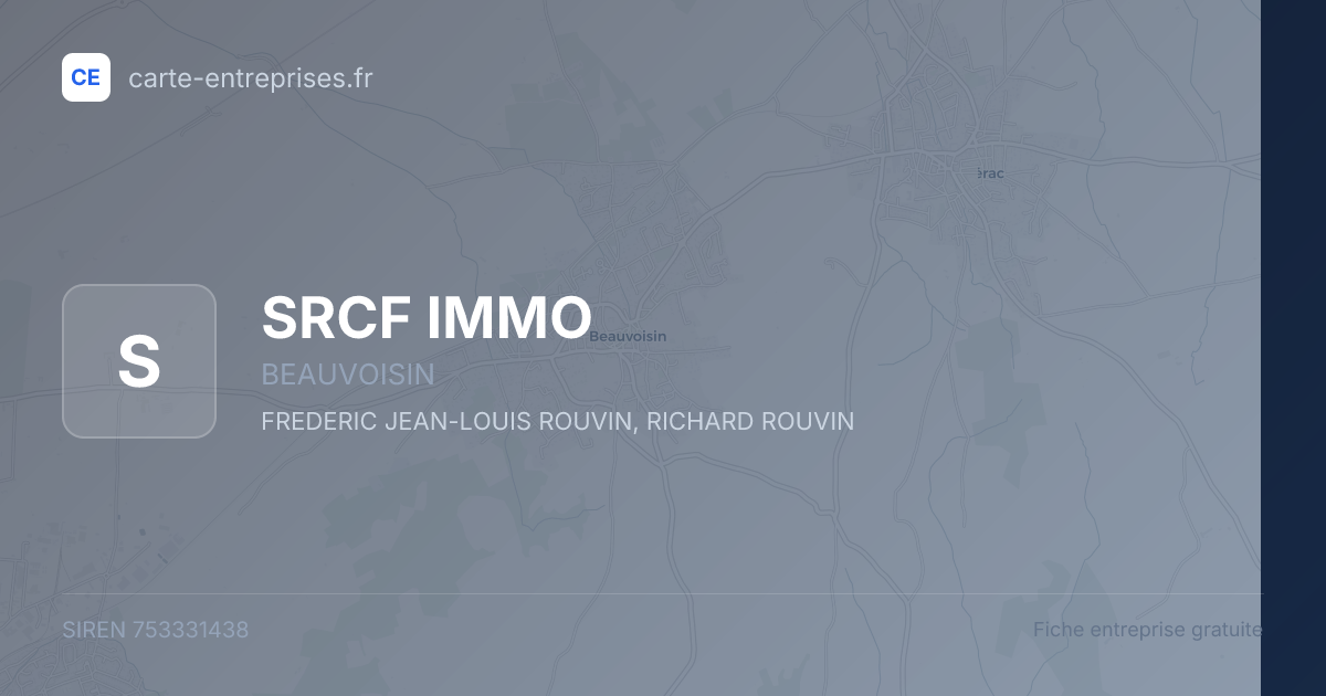 SRCF IMMO — 753331438 — fiche entreprise