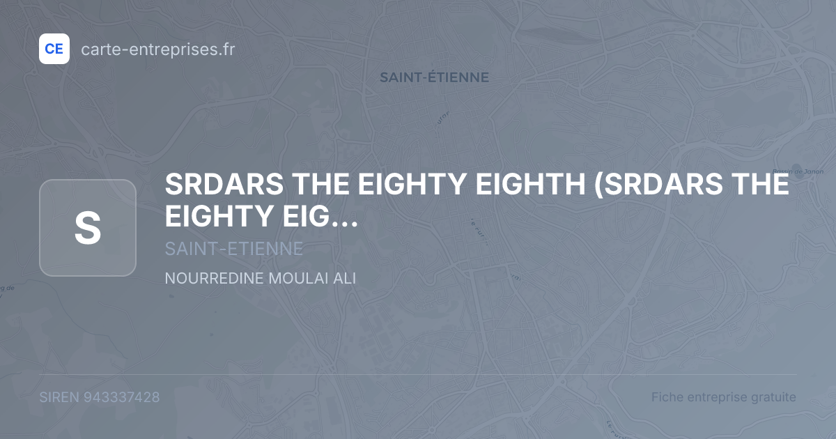 SRDARS THE EIGHTY EIGHTH — 943337428 — fiche entreprise