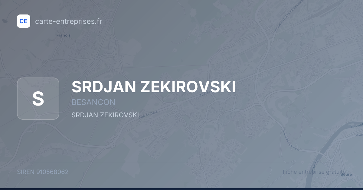 SRDJAN ZEKIROVSKI — 910568062 — fiche entreprise