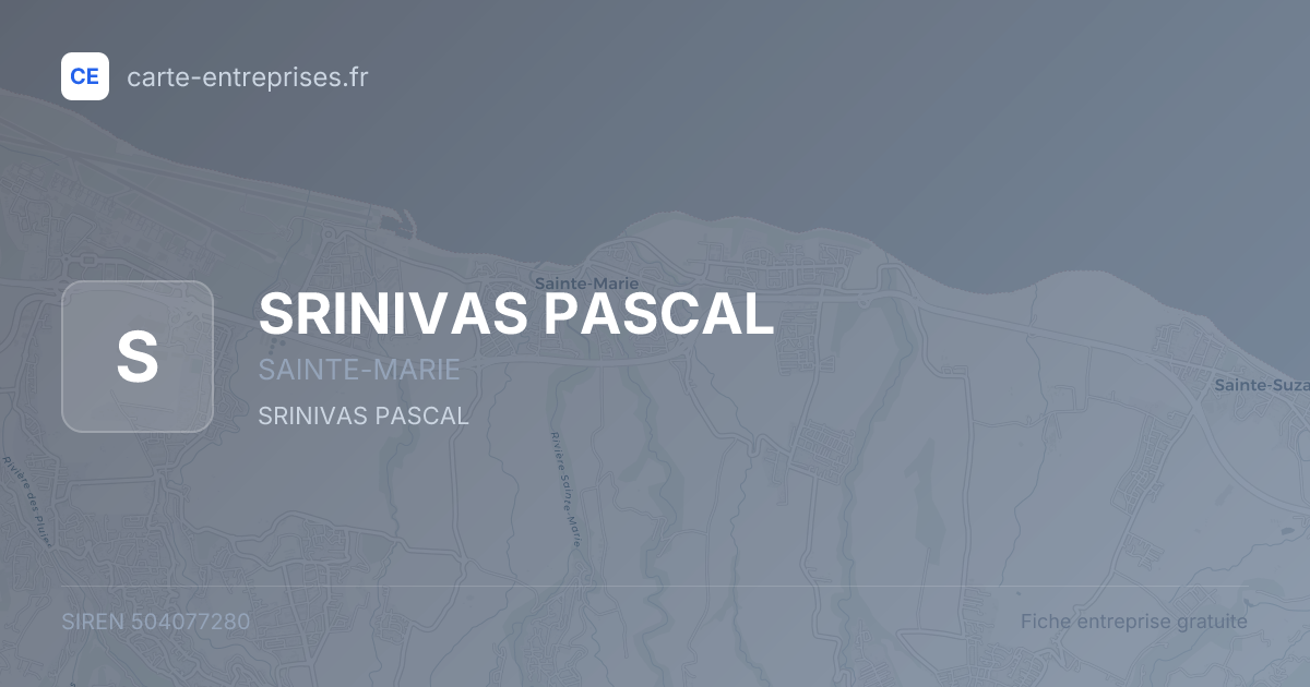 SRINIVAS PASCAL — 504077280 — fiche entreprise