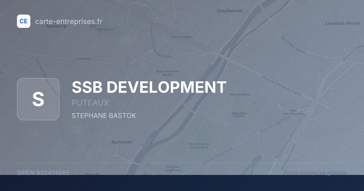 SSB DEVELOPMENT — 833474885 — fiche entreprise