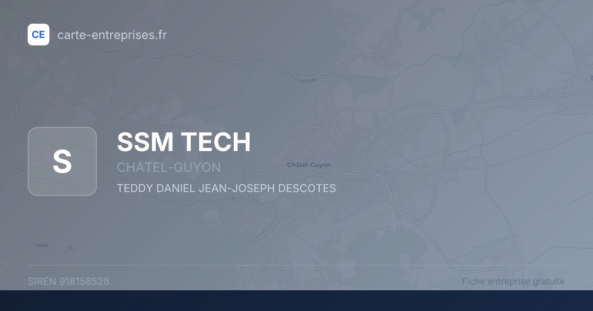 SSM TECH — 918158528 — fiche entreprise