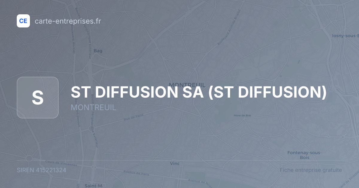 ST DIFFUSION SA (ST DIFFUSION) — 415221324 — fiche entreprise