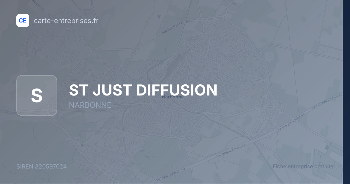 ST JUST DIFFUSION — 320597024 — fiche entreprise