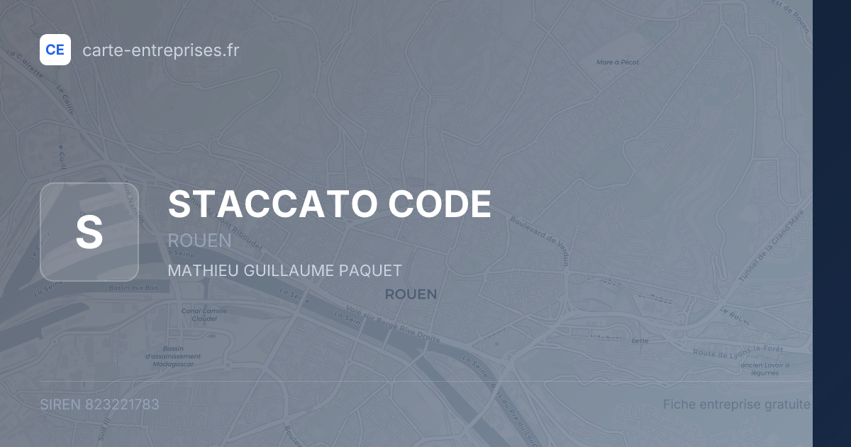 STACCATO CODE — 823221783 — fiche entreprise