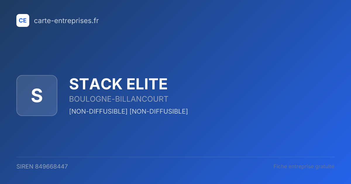 STACK ELITE — 849668447 — fiche entreprise