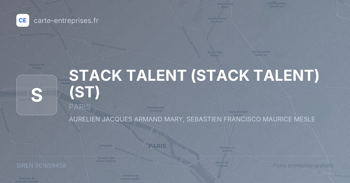 STACK TALENT (STACK TALENT) (ST) — 901659458 — fiche entreprise