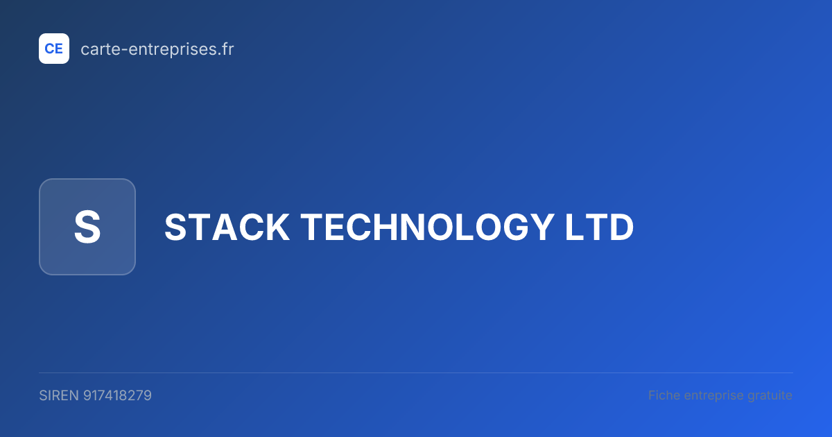 STACK TECHNOLOGY LTD — 917418279 — fiche entreprise
