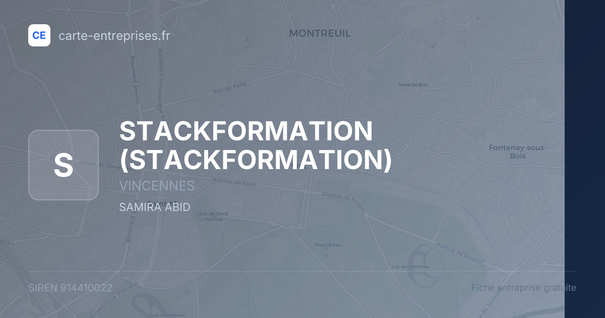 STACKFORMATION — 914410022 — fiche entreprise