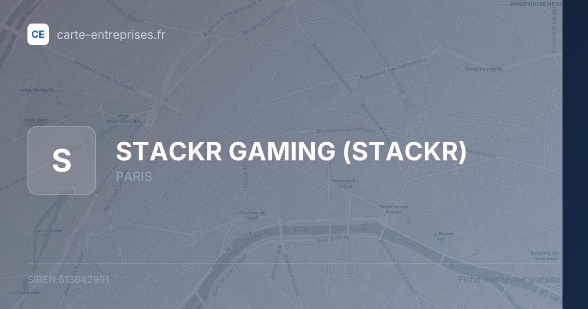 STACKR GAMING (STACKR) — 513642991 — fiche entreprise