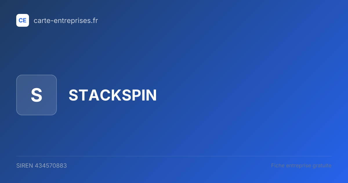 STACKSPIN — 434570883 — fiche entreprise