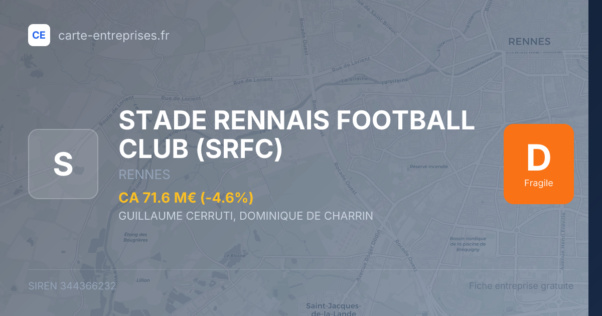 STADE RENNAIS FOOTBALL CLUB (SRFC) — 344366232 — fiche entreprise