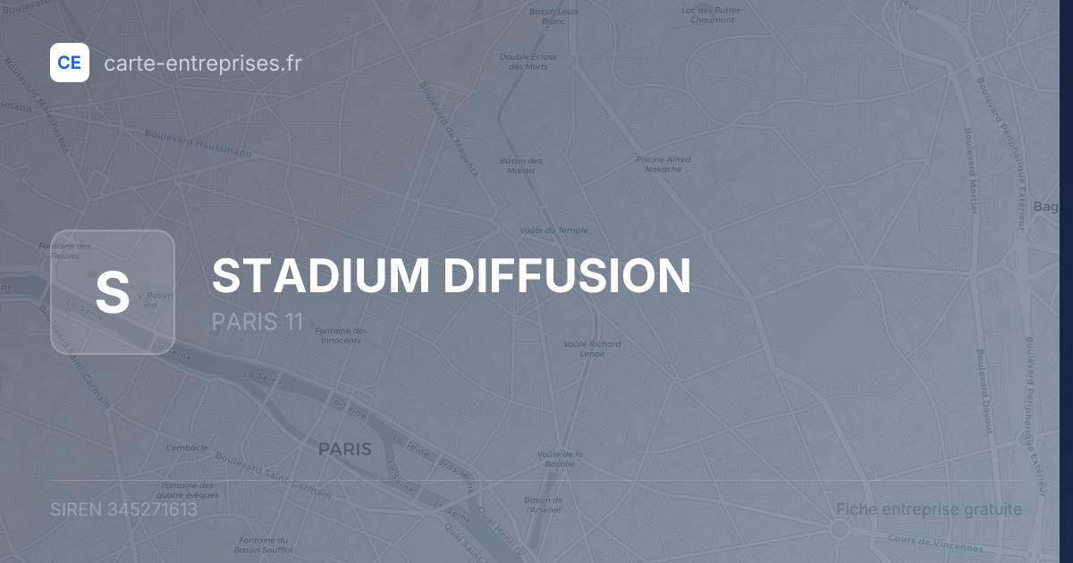 STADIUM DIFFUSION — 345271613 — fiche entreprise