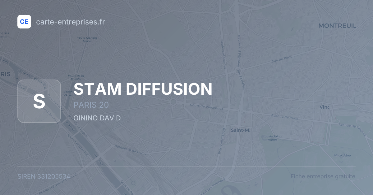 STAM DIFFUSION — 331205534 — fiche entreprise
