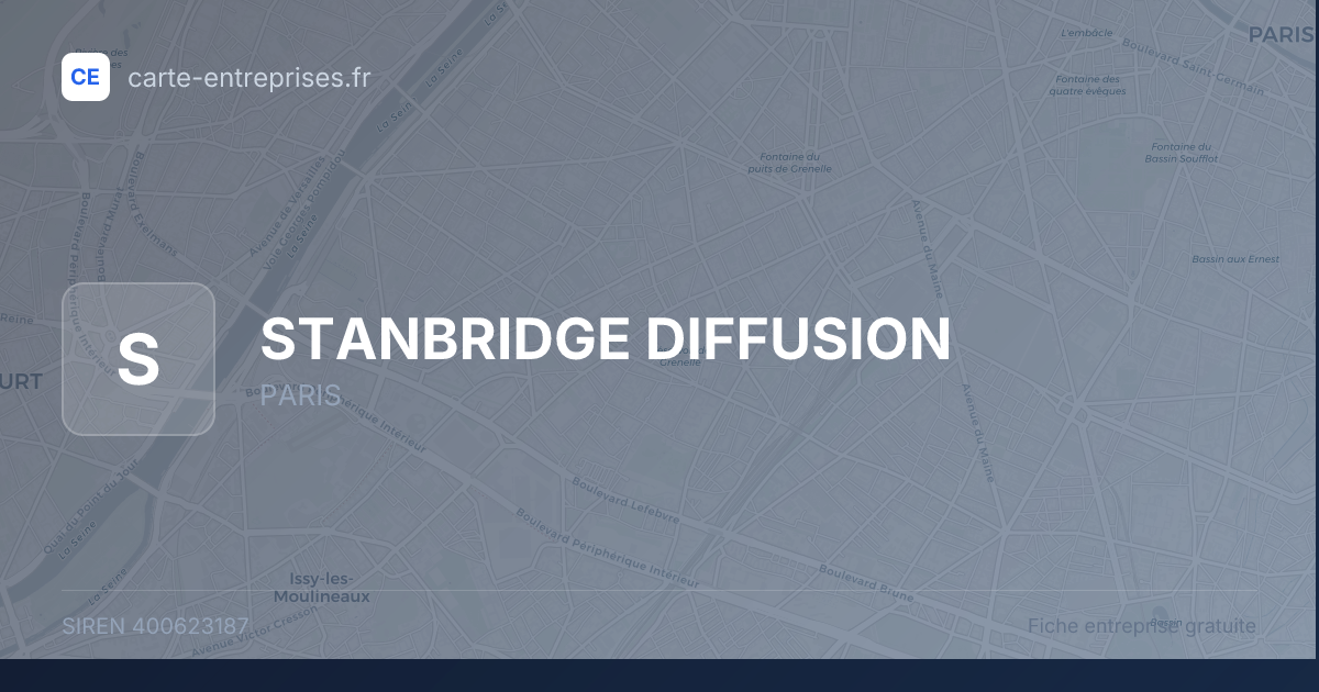 STANBRIDGE DIFFUSION — 400623187 — fiche entreprise