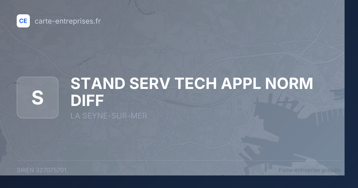 STAND SERV TECH APPL NORM DIFF — 327075701 — fiche entreprise