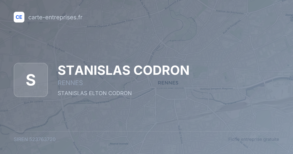 STANISLAS CODRON — 523763720 — fiche entreprise