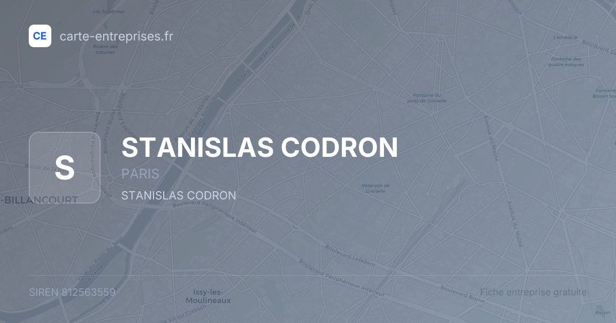 STANISLAS CODRON — 812563559 — fiche entreprise