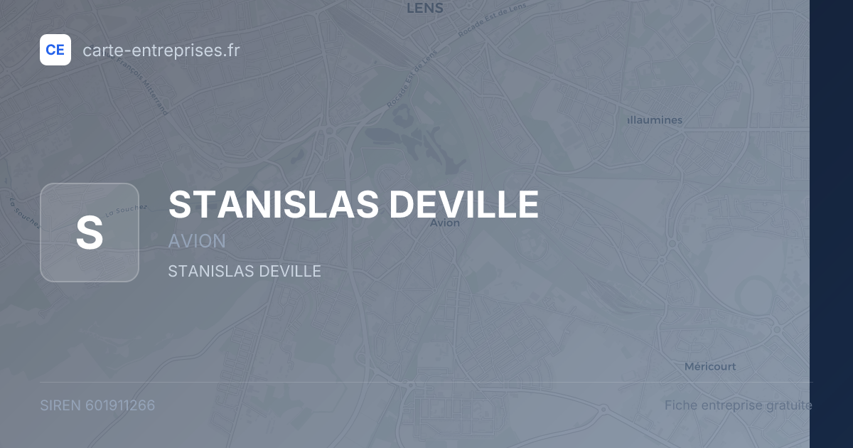 STANISLAS DEVILLE — 601911266 — fiche entreprise