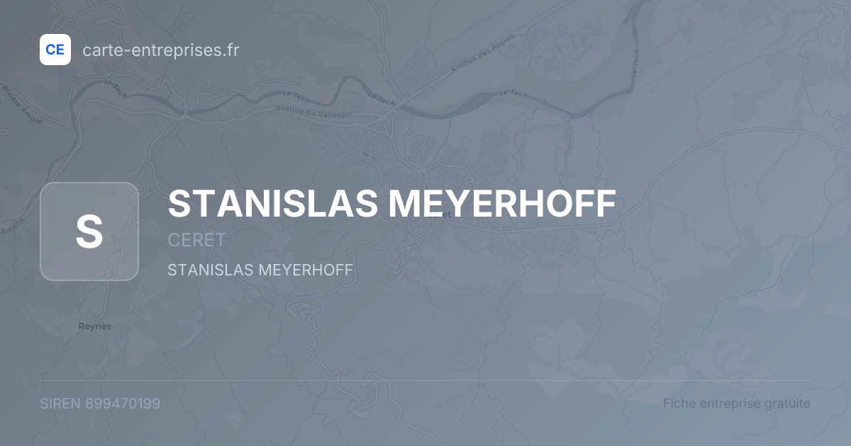 STANISLAS MEYERHOFF — 899470199 — fiche entreprise