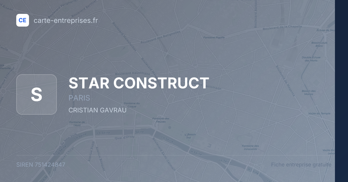 STAR CONSTRUCT — 751424847 — fiche entreprise