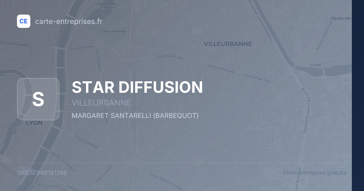 STAR DIFFUSION — 348161746 — fiche entreprise