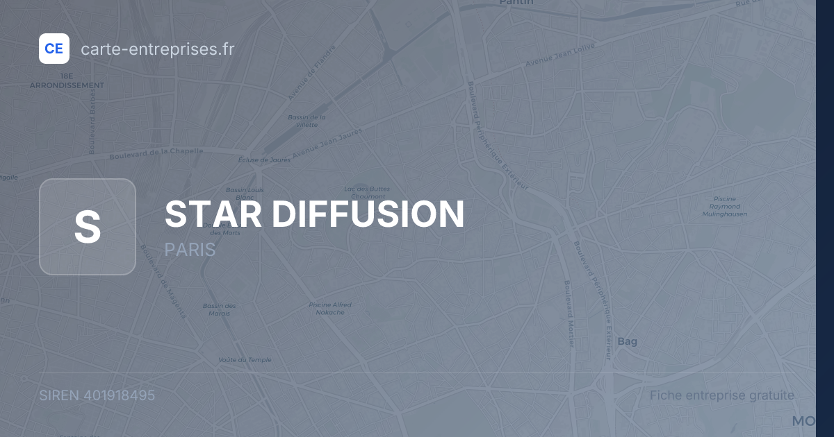 STAR DIFFUSION — 401918495 — fiche entreprise