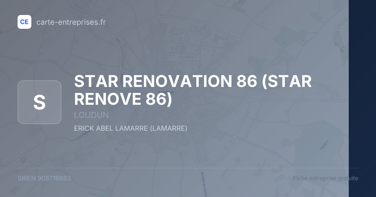 STAR RENOVATION 86 (STAR RENOVE 86) — 908719883 — fiche entreprise