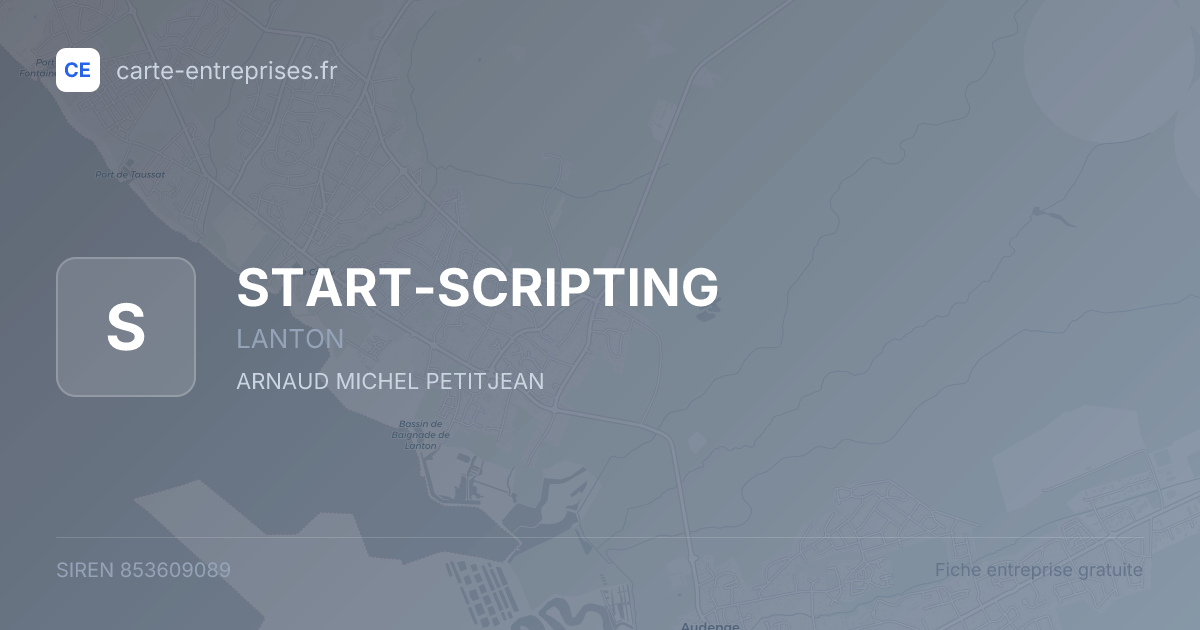 START-SCRIPTING — 853609089 — fiche entreprise