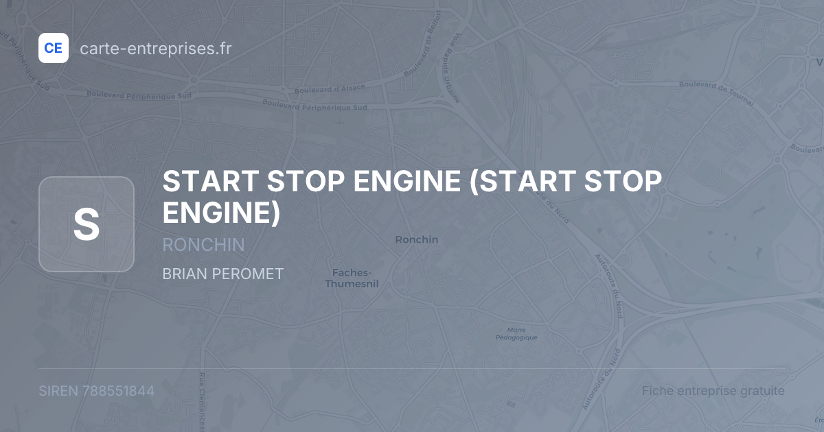 START STOP ENGINE — 788551844 — fiche entreprise