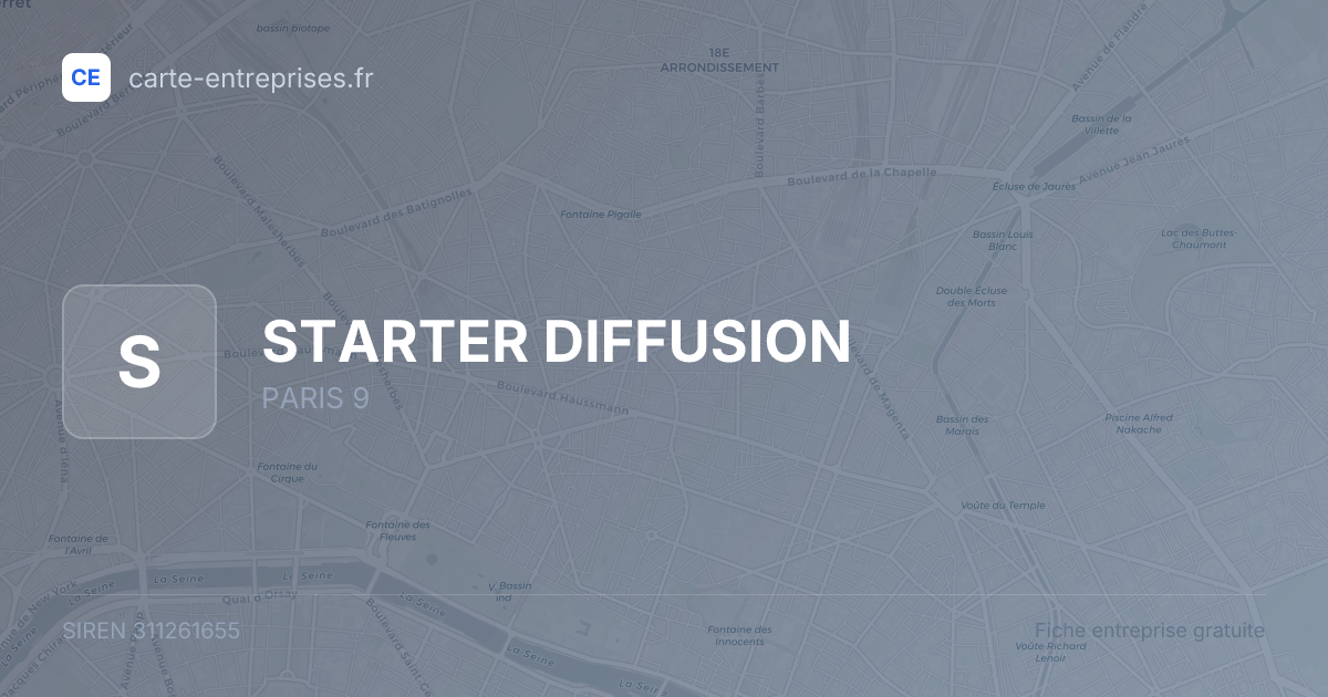 STARTER DIFFUSION — 311261655 — fiche entreprise