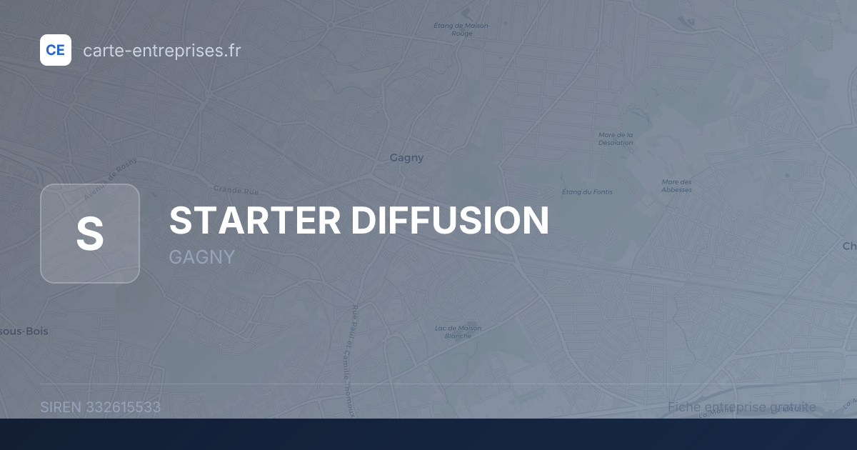 STARTER DIFFUSION — 332615533 — fiche entreprise