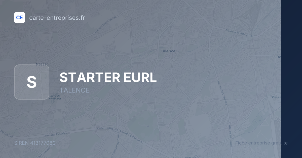 STARTER EURL — 413177080 — fiche entreprise