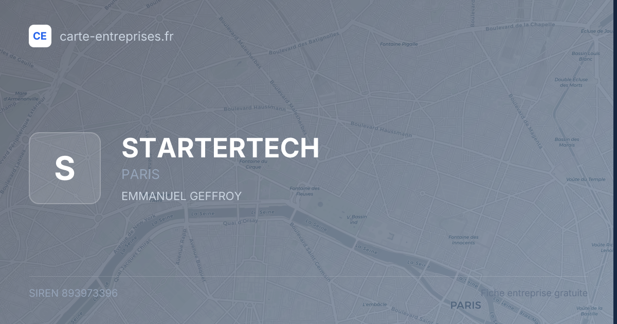 STARTERTECH — 893973396 — fiche entreprise