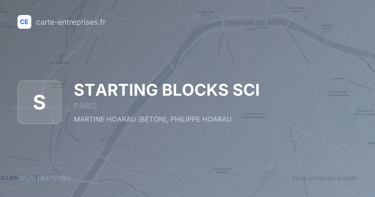 STARTING BLOCKS SCI — 884751694 — fiche entreprise
