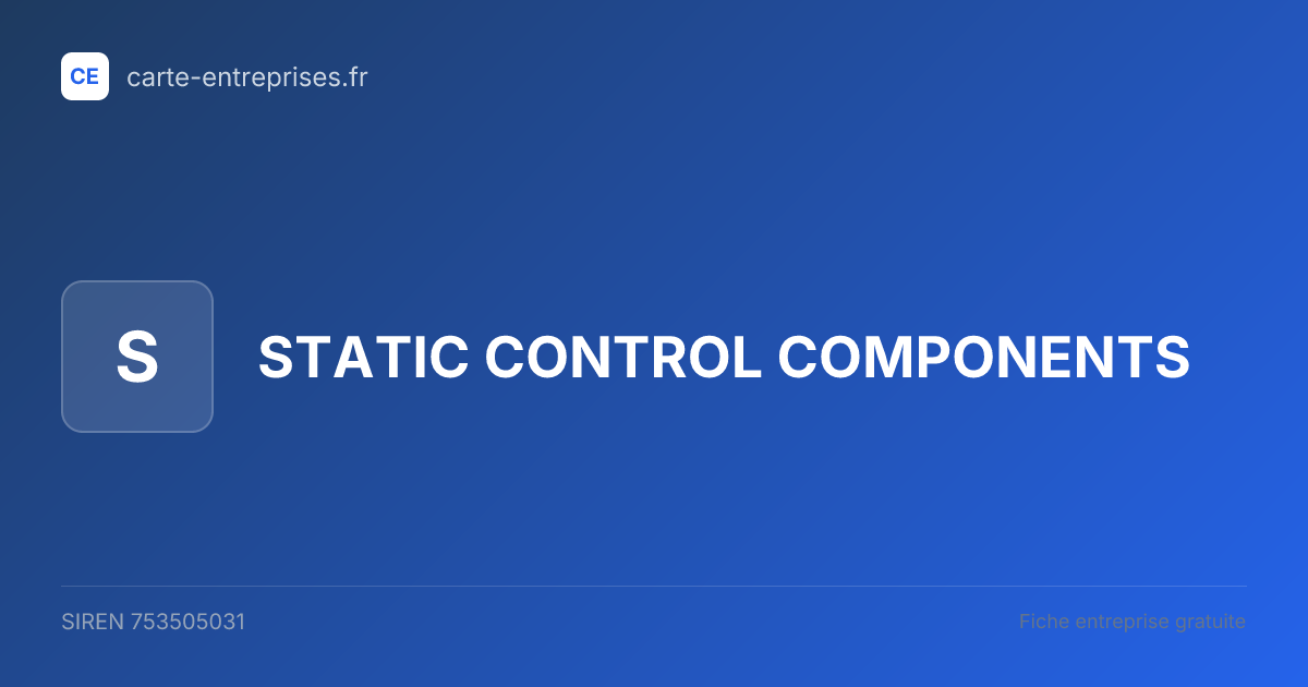 STATIC CONTROL COMPONENTS — 753505031 — fiche entreprise