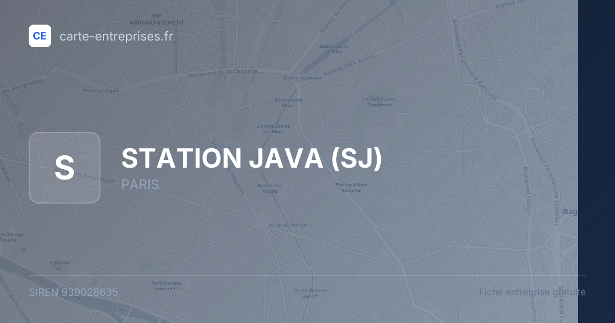 STATION JAVA (SJ) — 939028635 — fiche entreprise