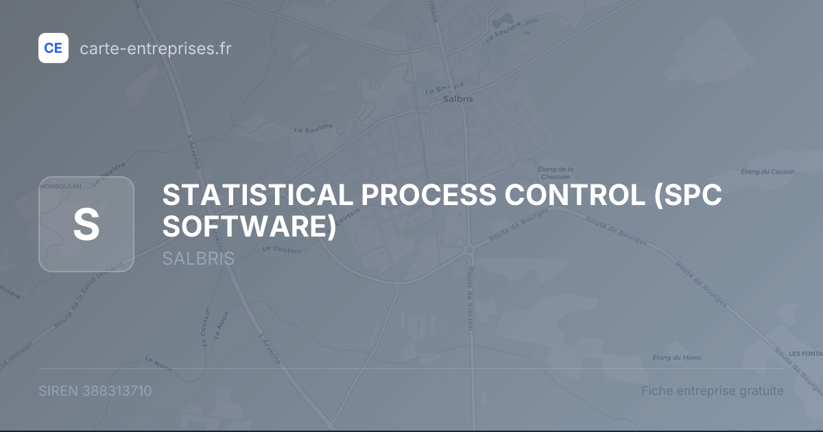 STATISTICAL PROCESS CONTROL (SPC SOFTWARE) — 388313710 — fiche entreprise