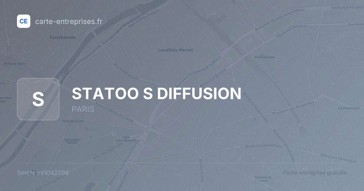 STATOO S DIFFUSION — 391042298 — fiche entreprise