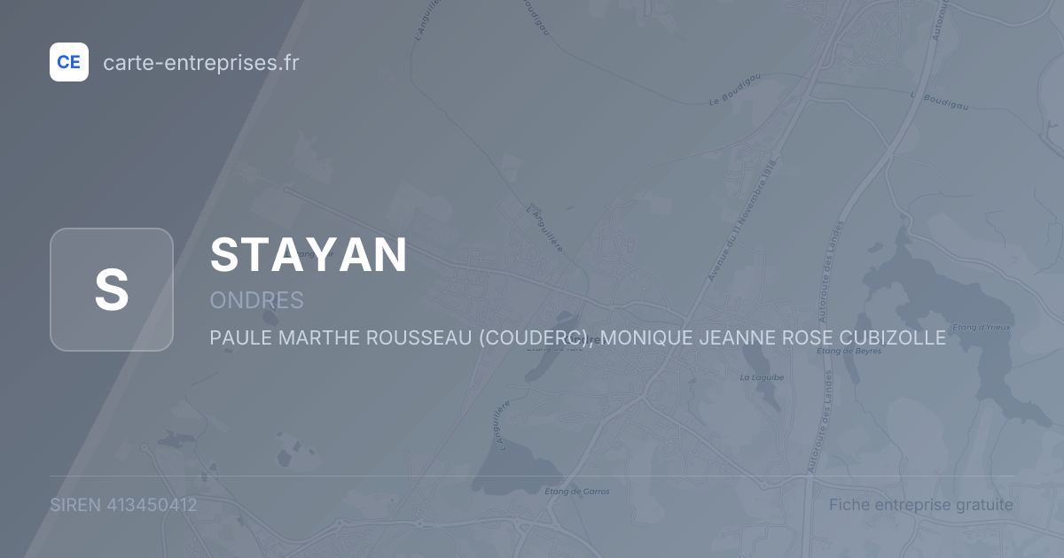STAYAN — 413450412 — fiche entreprise