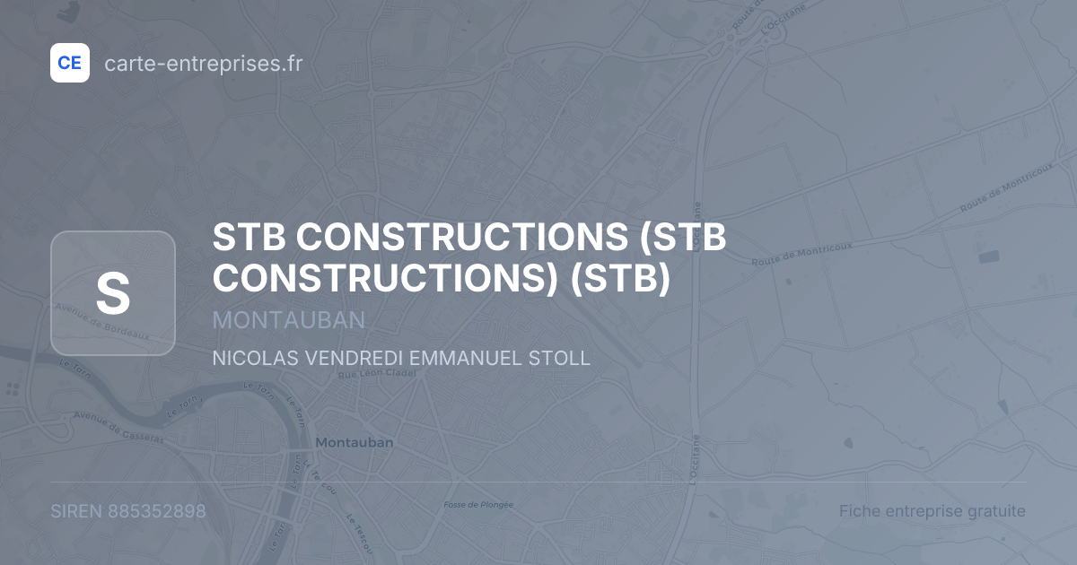 STB CONSTRUCTIONS (STB CONSTRUCTIONS) (STB) — 885352898 — fiche entreprise