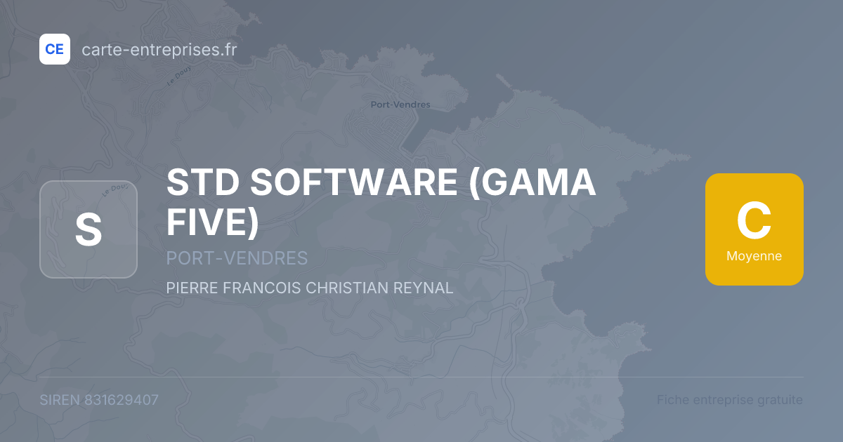 STD SOFTWARE (GAMA FIVE) — 831629407 — fiche entreprise