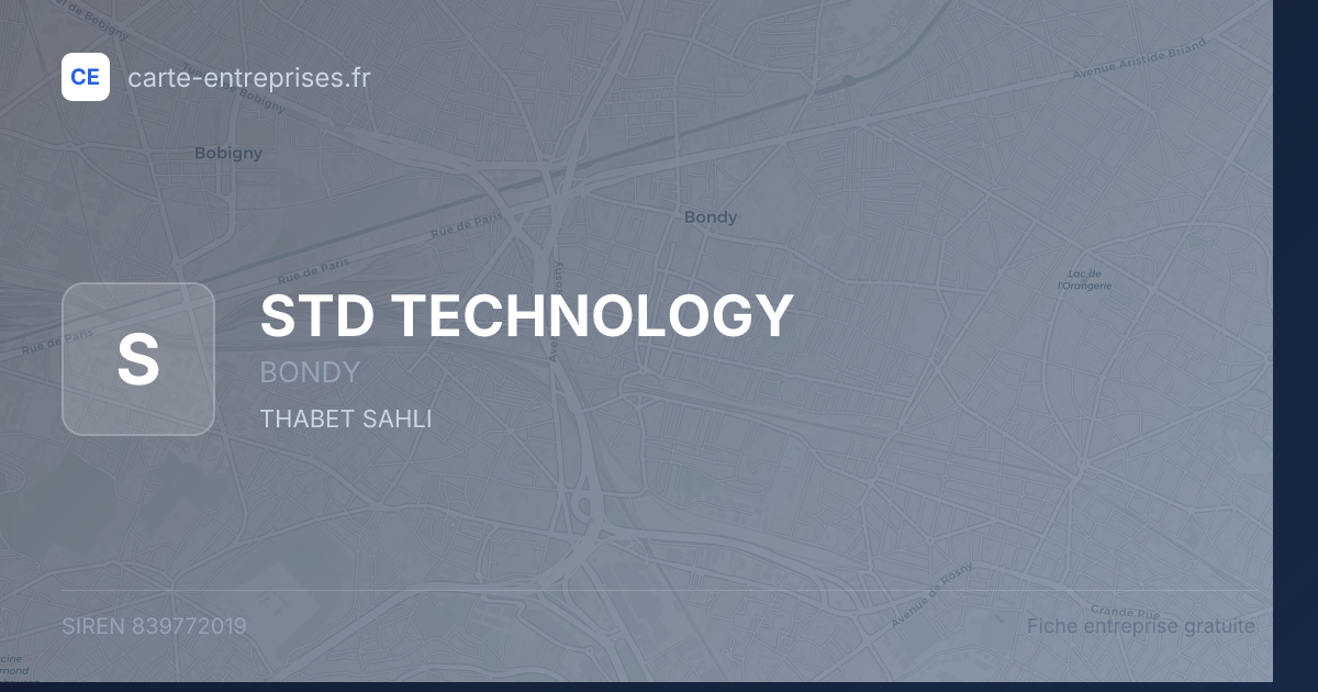 STD TECHNOLOGY — 839772019 — fiche entreprise