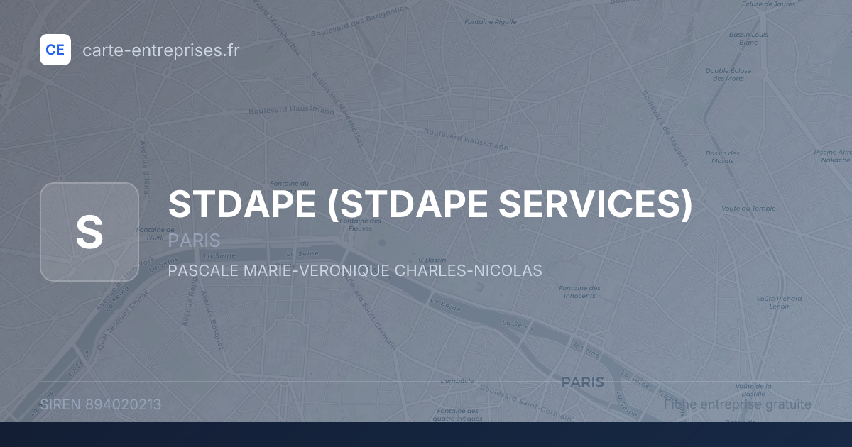 STDAPE (STDAPE SERVICES) — 894020213 — fiche entreprise