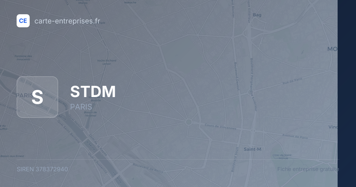 STDM — 378372940 — fiche entreprise